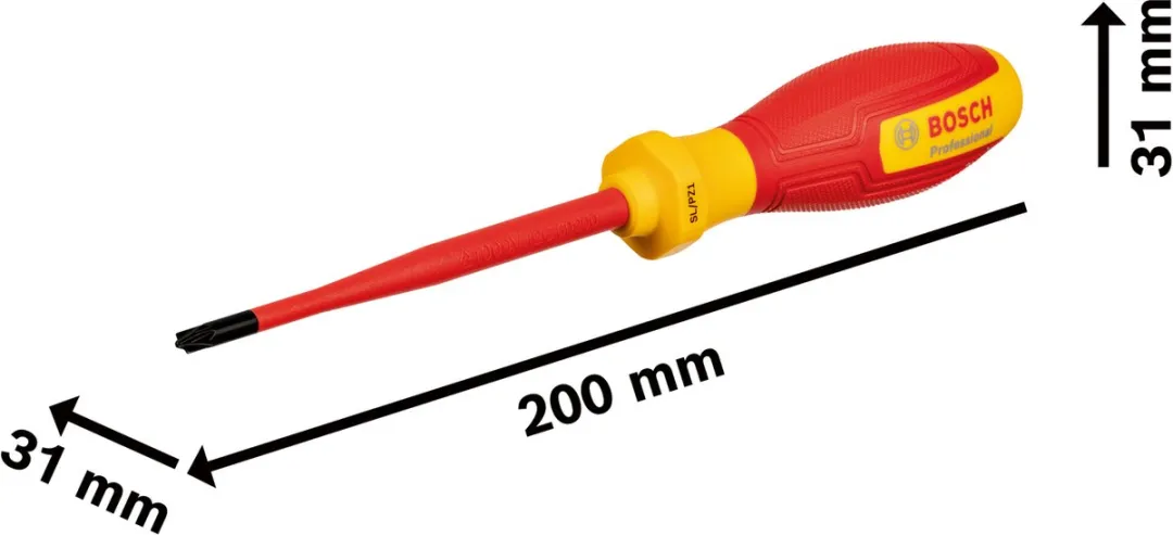 Bosch Professional VDE Schroevendraaier SL/PZ 1 - Geel/Rood