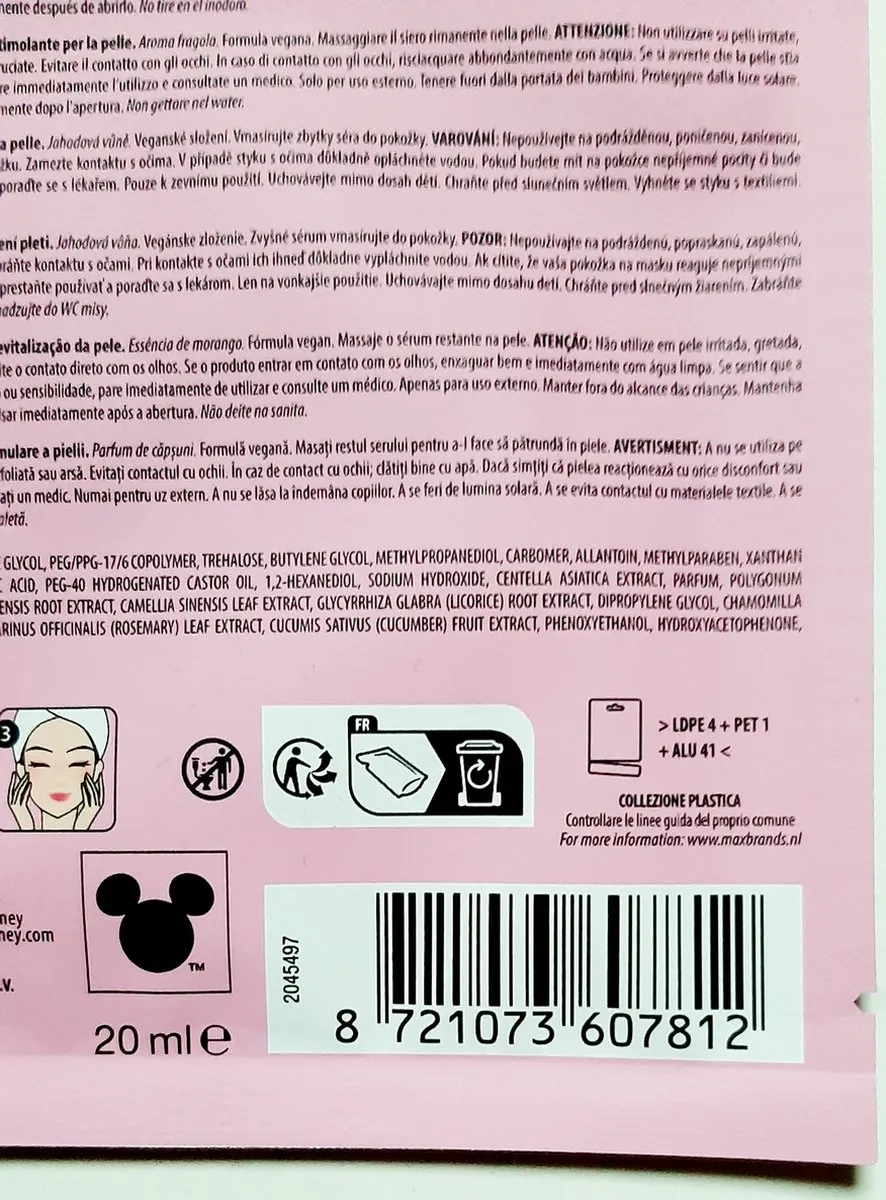 Disney Princess Tiana Aardbei Gezichtsmasker 20ml