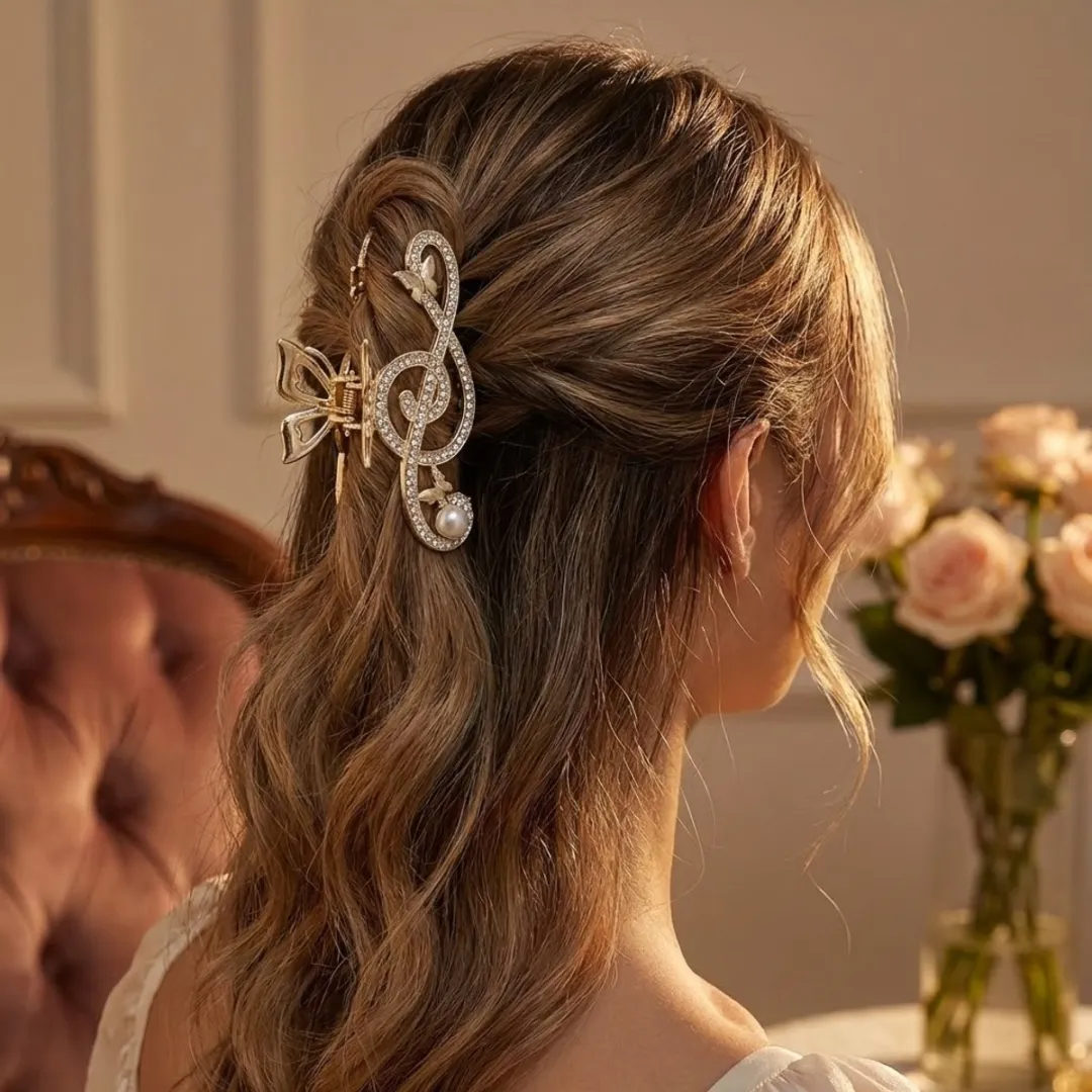 NuveX Haarclips Goud - 2 Stuks met Strass & Parel