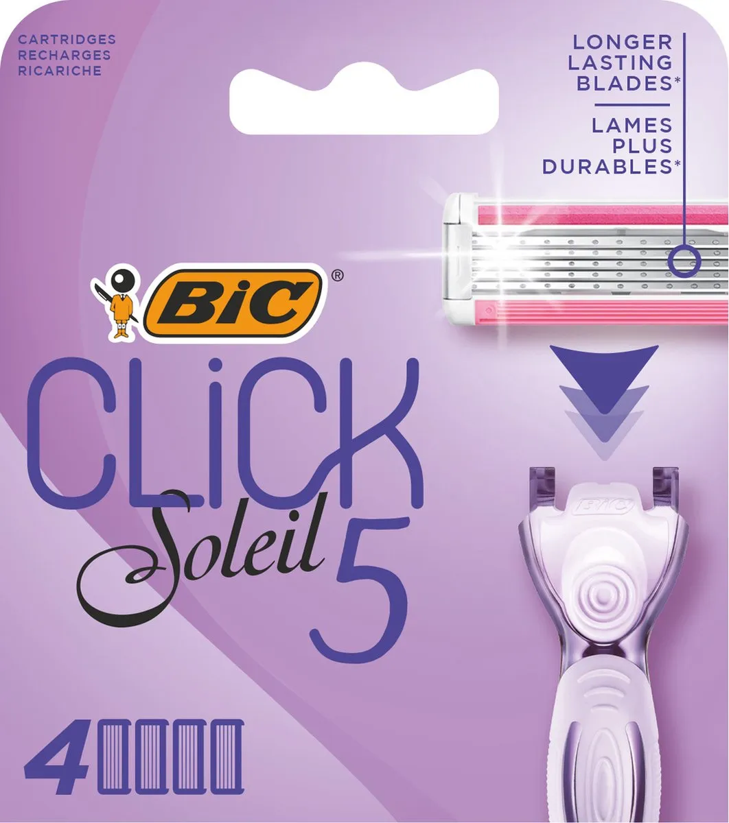Bic Click 5 Soleil Dames Scheermes - 5 Bladen - 4 Navullingen - Paars