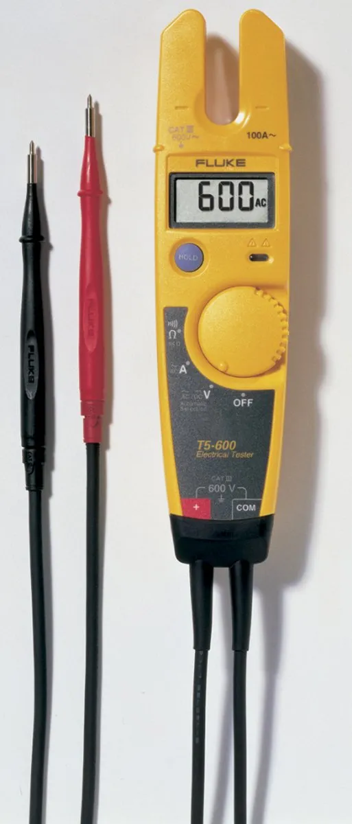 Fluke T5-600 Spannings- doorbel- en stroomtester - AC/DC 600V & 100A - Geel - afbeelding 6 van 6