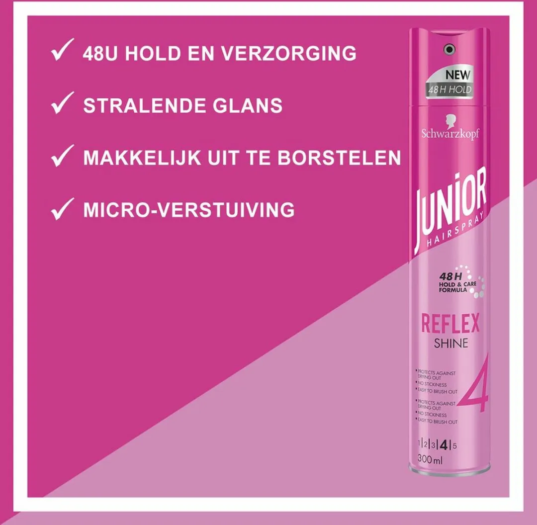 Schwarzkopf Junior Reflex Shine Haarspray 300ml - 6 Stuks