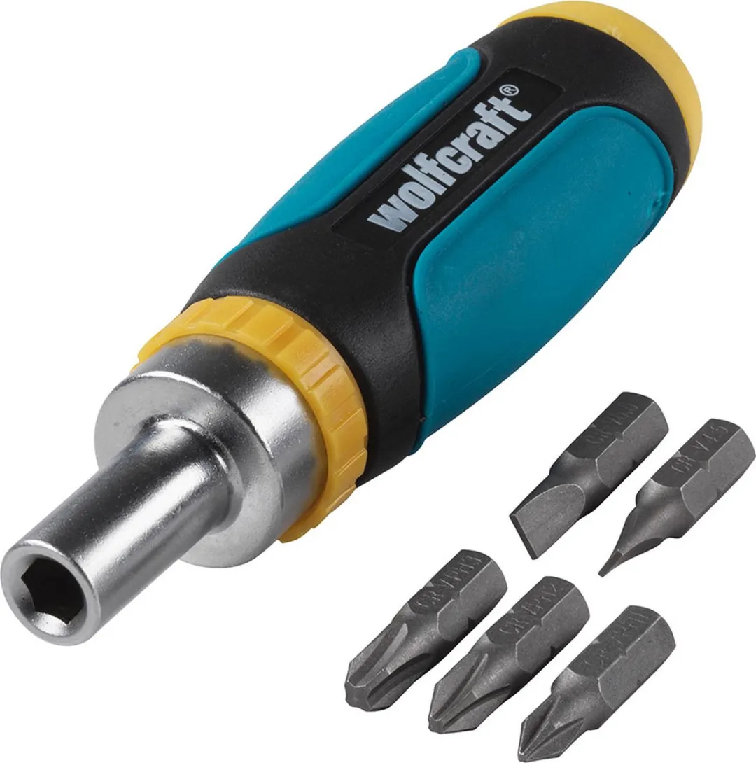 Wolfcraft Mini Multi Bit Schroevendraaier Ratelfunctie PH