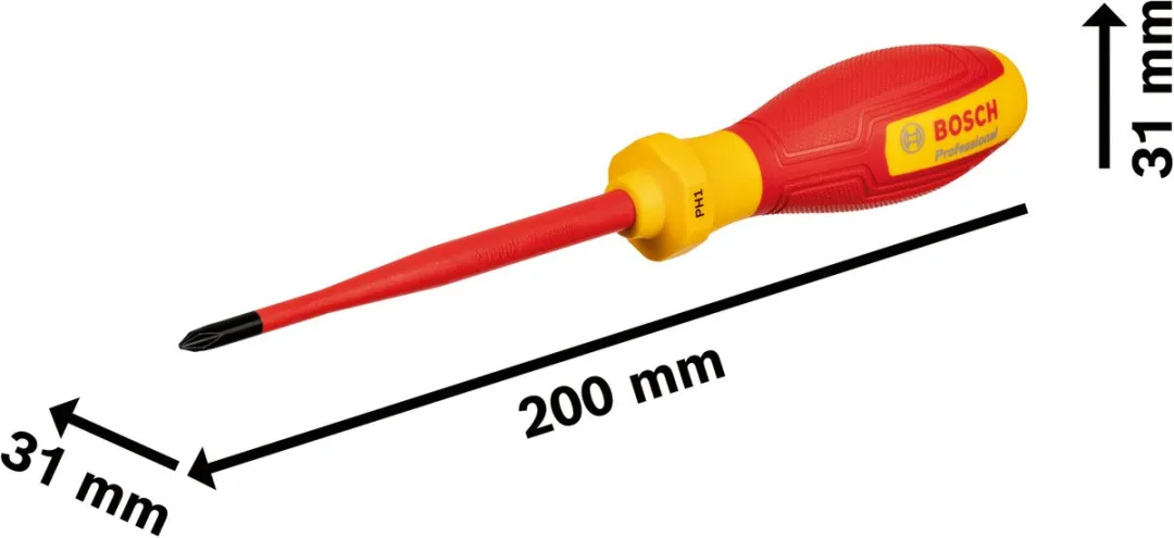 Bosch Professional VDE Schroevendraaier PH1 1600A02NB8 - Geel/Rood