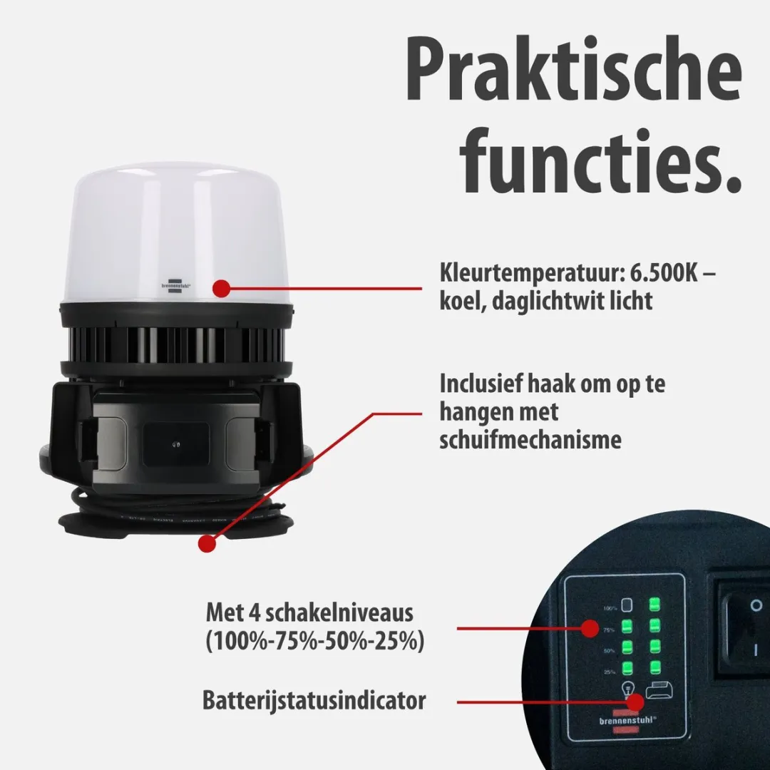 Brennenstuhl Professional 12050 MH LED Bouwlamp 100W - Zwart