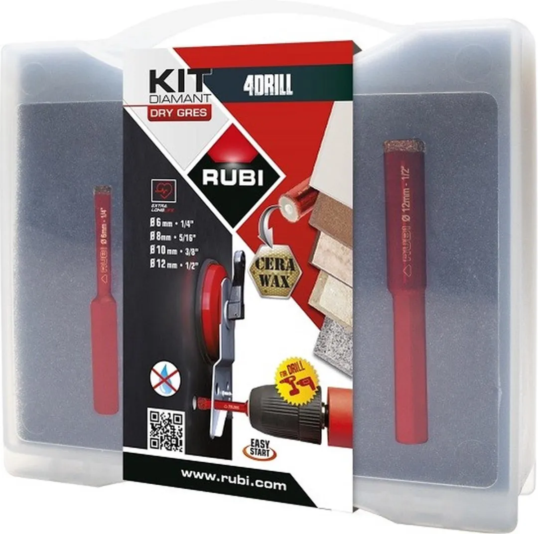Rubi Tegelboorset 6-12mm HEX 05939 - Diamant - Rood