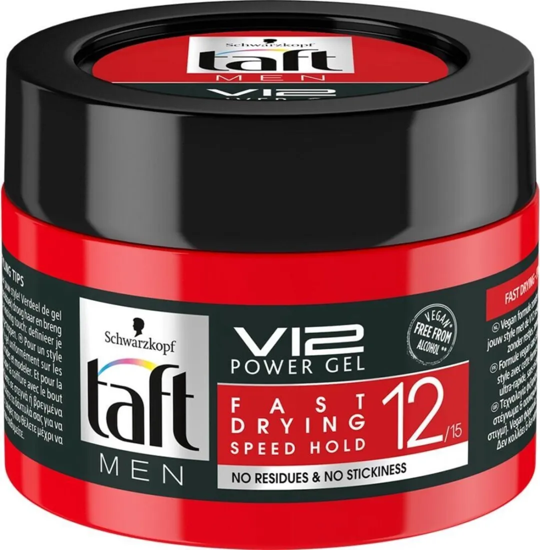 Schwarzkopf Taft Men Power Gel V12 Hold 250ml - 6 Stuks