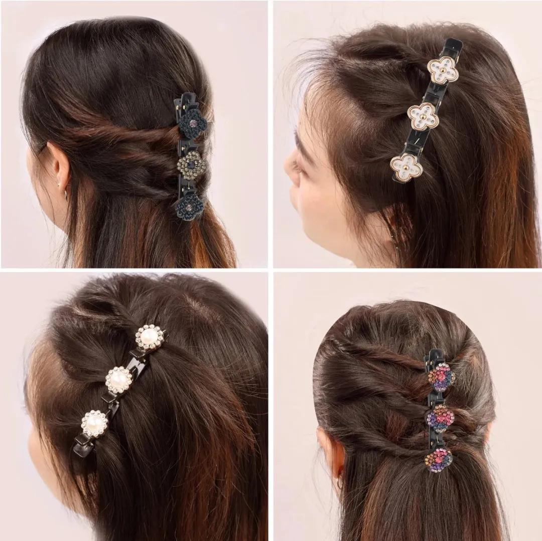 VinkToys Haarclip Dubbele Bloem - 4 Stuks