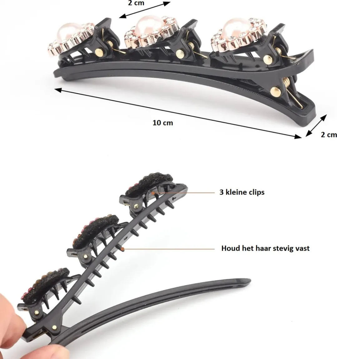 VinkToys Haarclip Dubbele Bloem - 4 Stuks