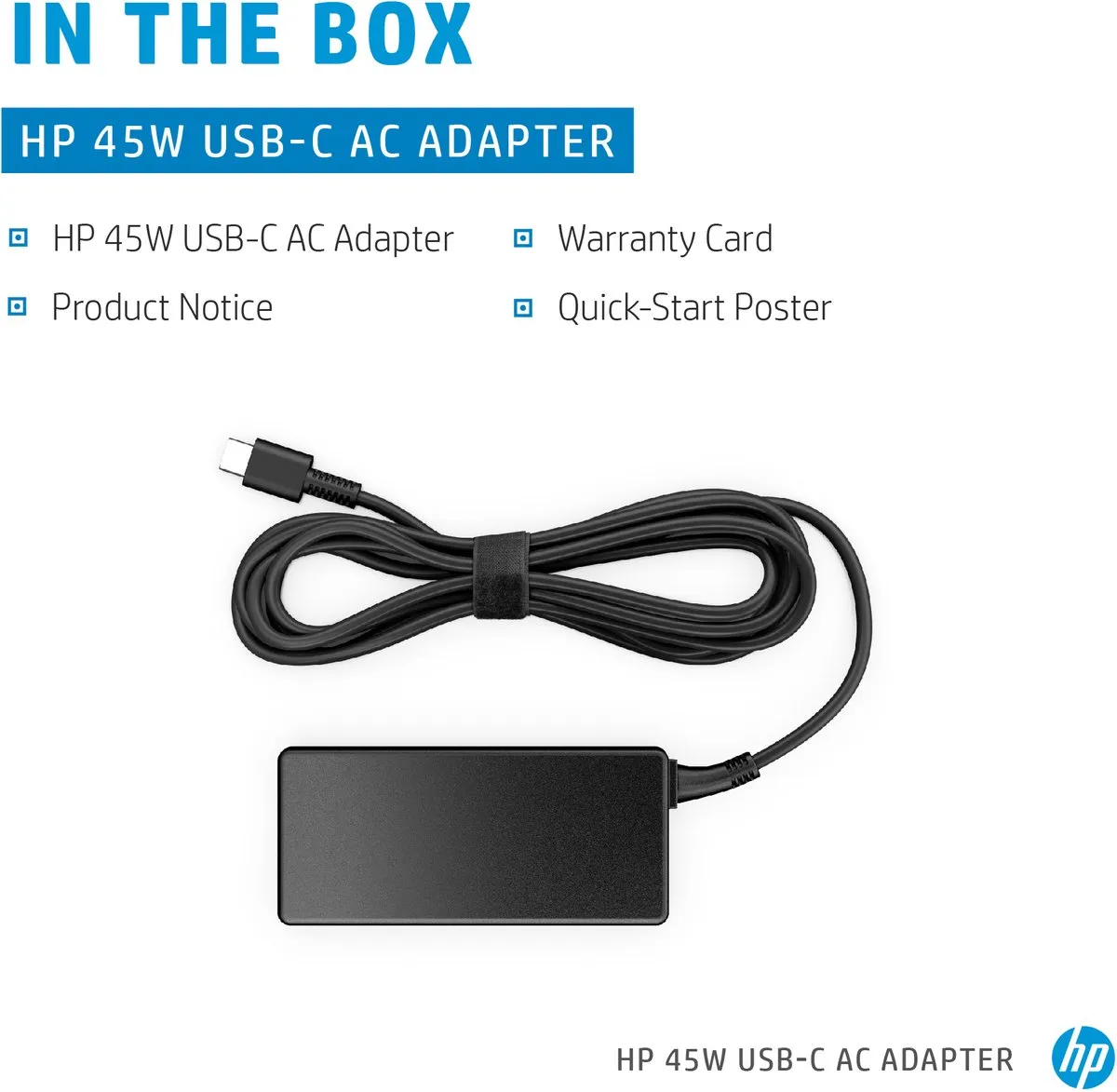 HP 45W AC-adapter N8N14AA#ABB - Zwart