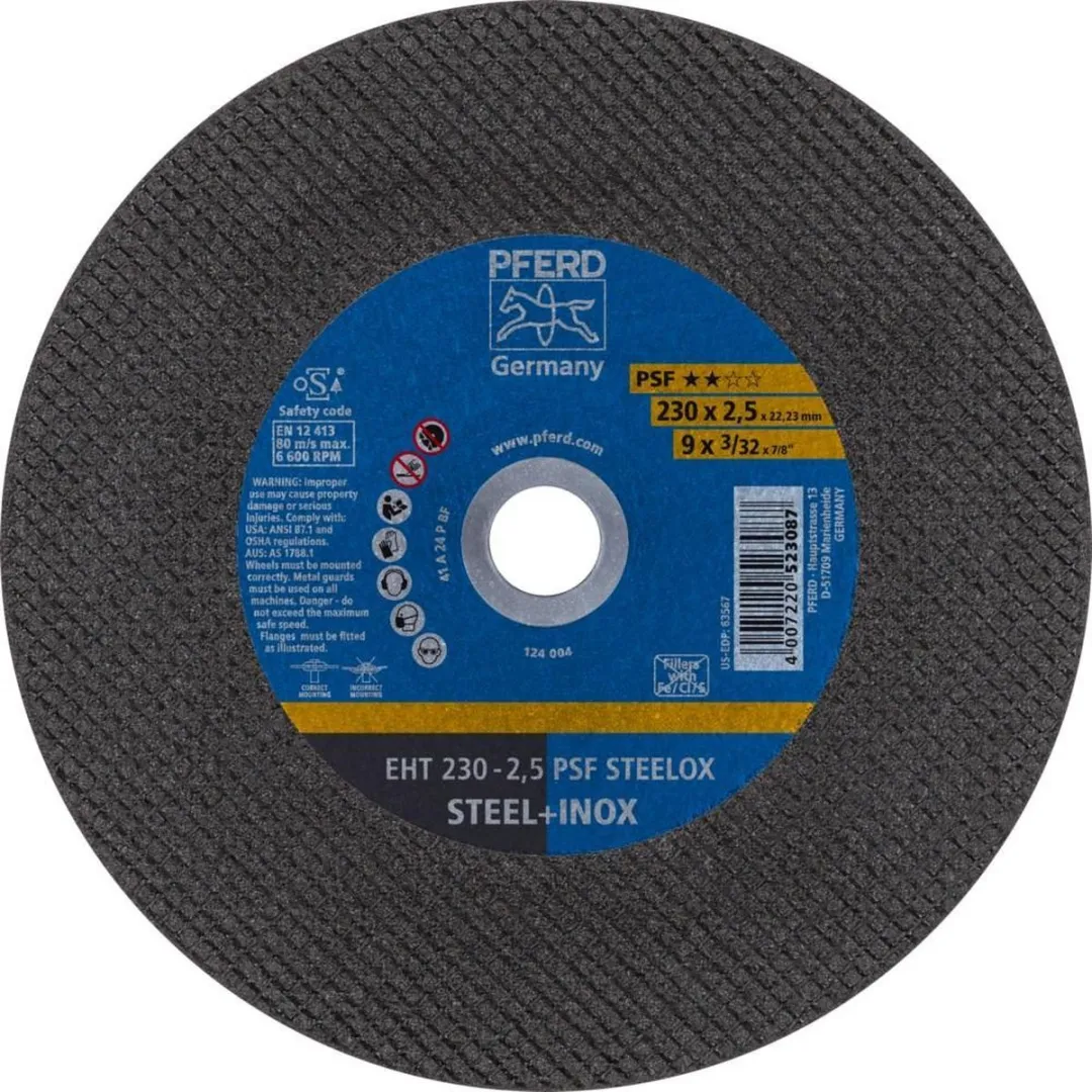 Pferd EHT 230-2,5 PSF-STEELOX Doorslijpschijf 230x22,23mm Metaal
