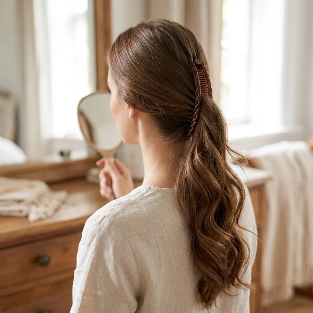 NuveX Haarclips Set - 2 Stuks Zwart/Bruin