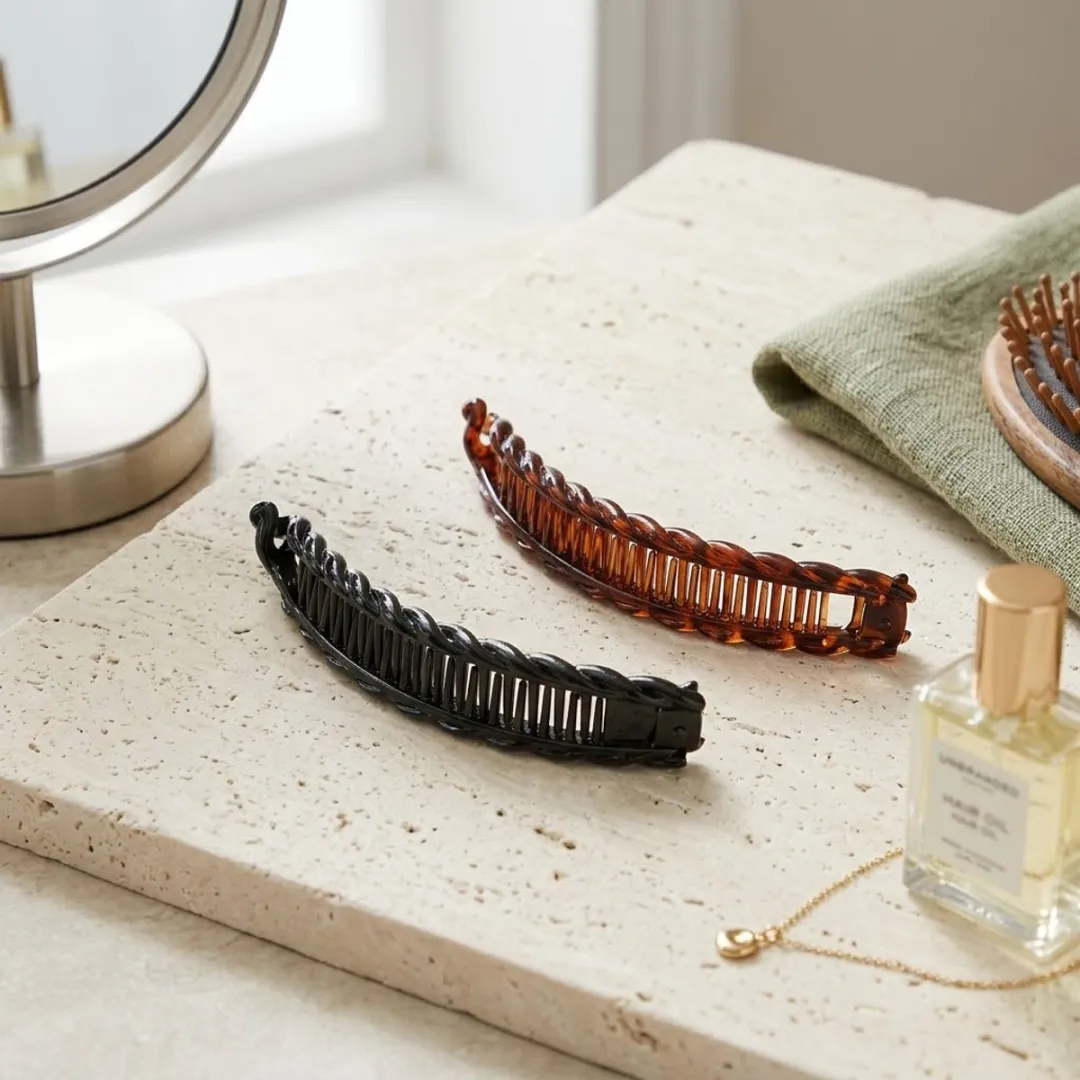 NuveX Haarclips Set - 2 Stuks Zwart/Bruin