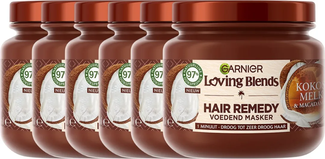Garnier Loving Blends Kokosmelk & Macadamia Haarmasker - 2040ml (6x340ml)