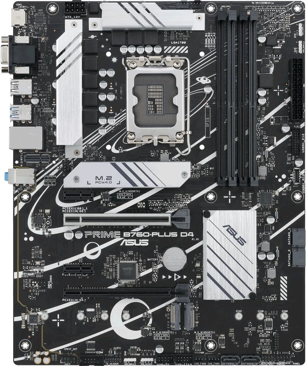 ASUS PRIME B760-PLUS D4 Moederbord - ATX - Intel B760 - LGA 1700