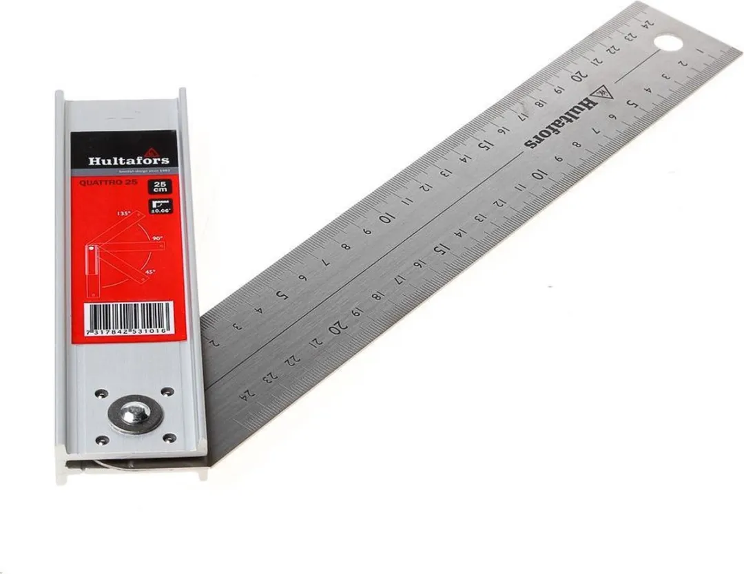 Hultafors QUATTRO 25 Instelbare Winkelhaak 51x288mm - Wit