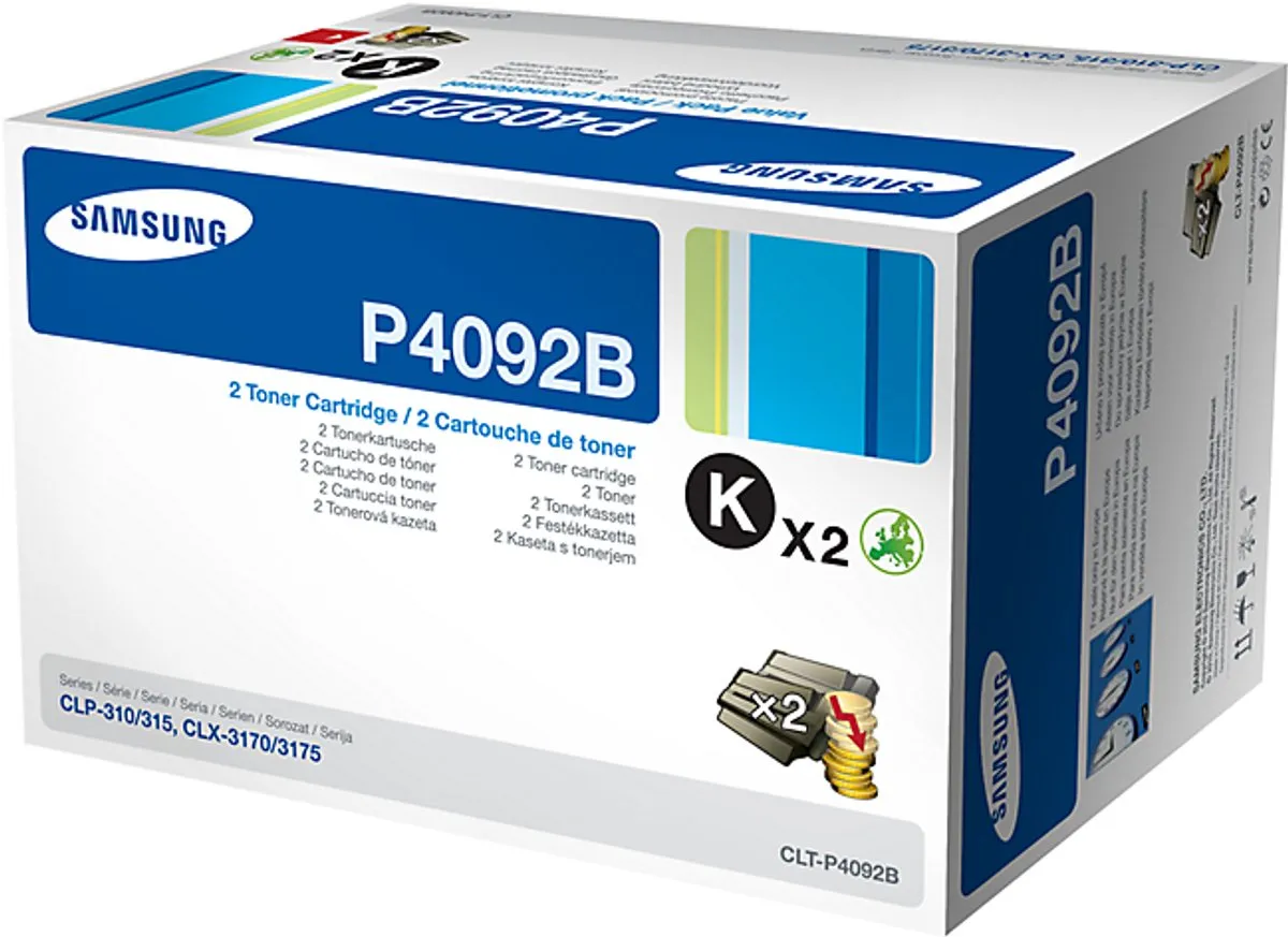 Samsung CLT-P4092B/ELS Tonercartridge Zwart - 1500 pagina's