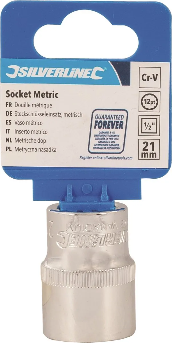 Silverline Metrische Zeskantdop 21mm - 12 Kantig