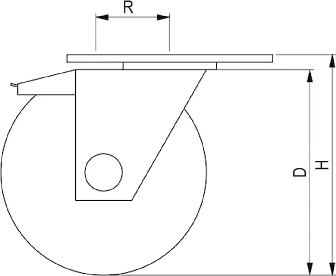 Würth Apparaatwiel met vastzetrem 80 kg