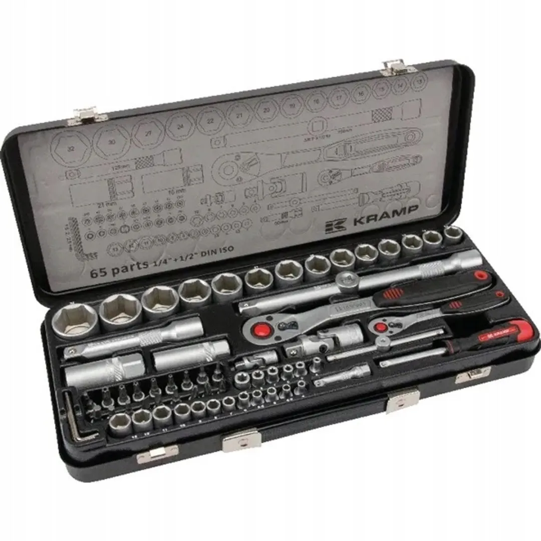 Kramp DOP-sleutelset 65-delig 1/4" & 1/2"