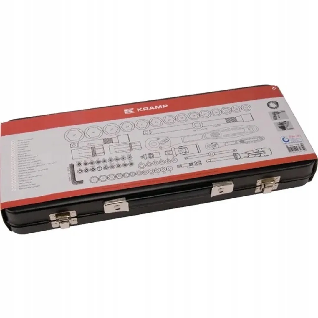 Kramp DOP-sleutelset 65-delig 1/4" & 1/2" - Metalen koffer