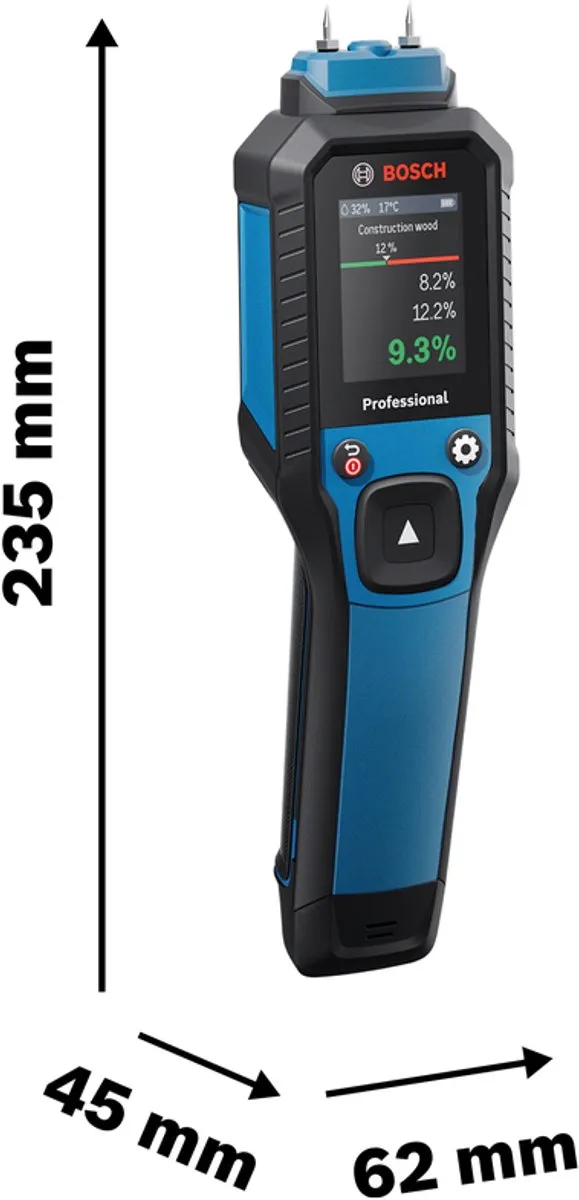 Bosch Professional GMP 2-15 Vochtmeter - Pin & Hygro - Zwart/Blauw