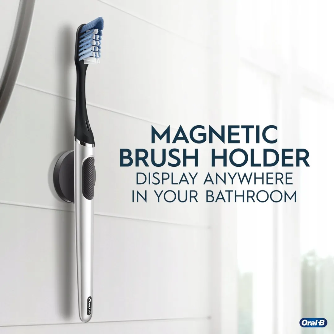Oral-B Clic Zilver Handtandenborstel met Magnetische Houder