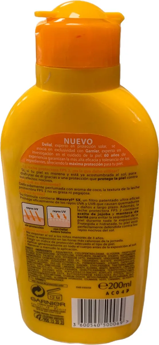 Garnier Ambre Solaire Delial Zonnemelk SPF 2 200ml