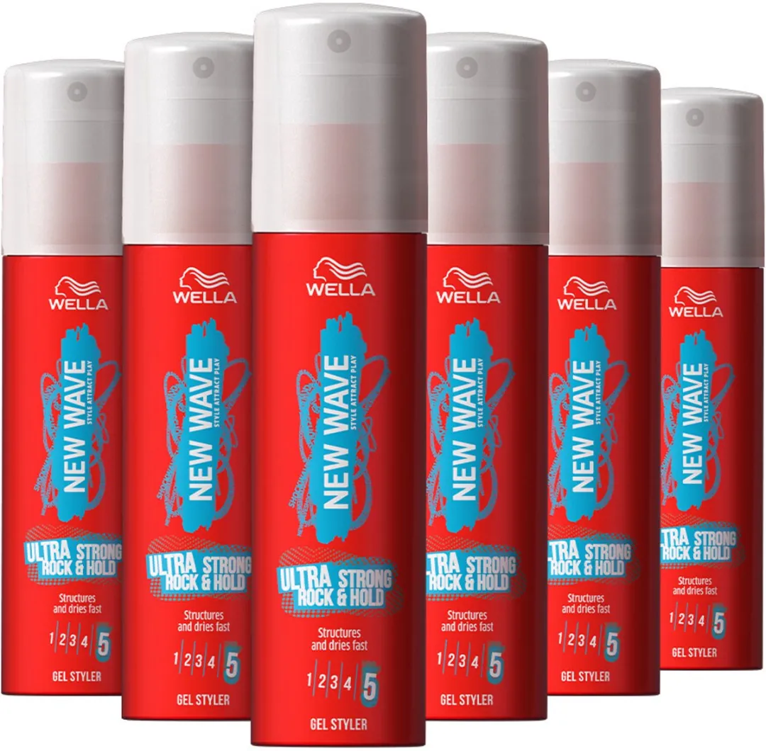 Wella New Wave Rock & Hold Gel Styler 6x100ml