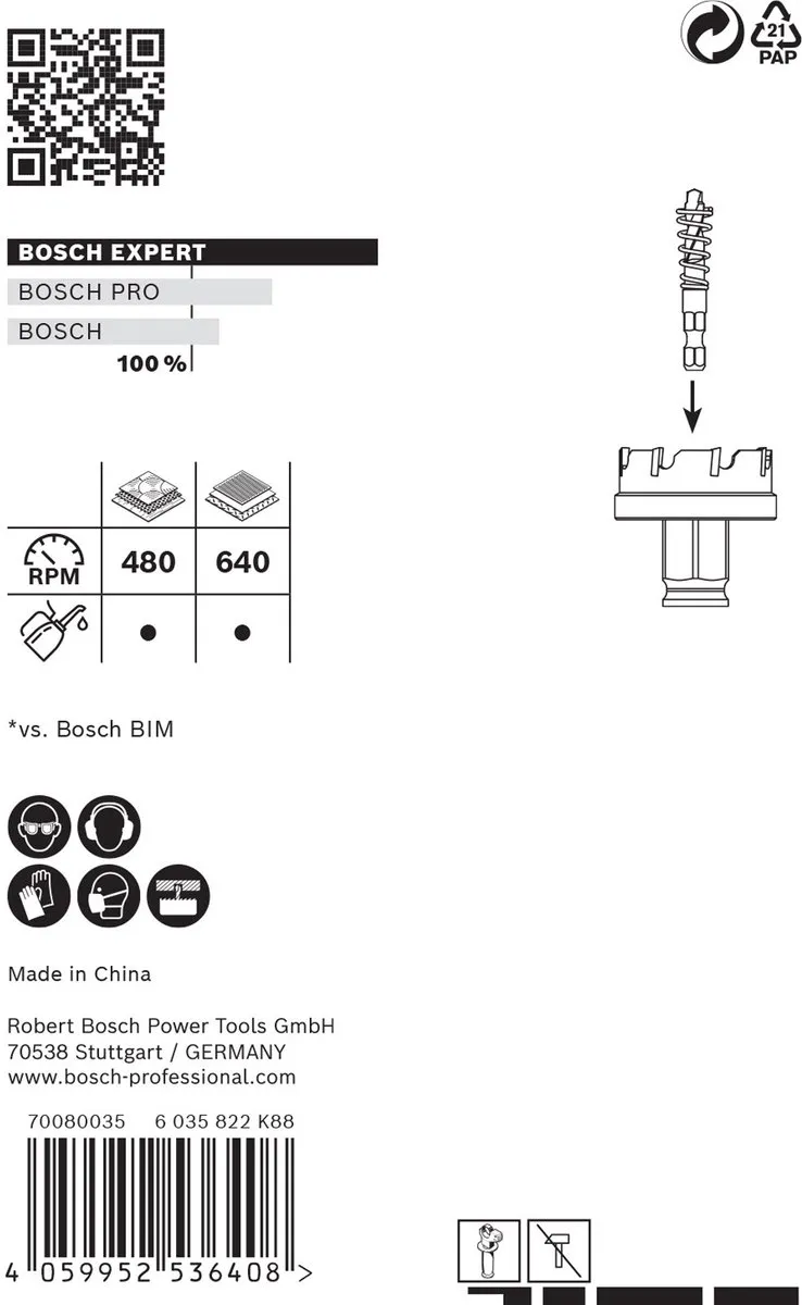Bosch Expert Plaatmetaal Gatenzaag 25x40mm - 2608900494 - afbeelding 2 van 5
