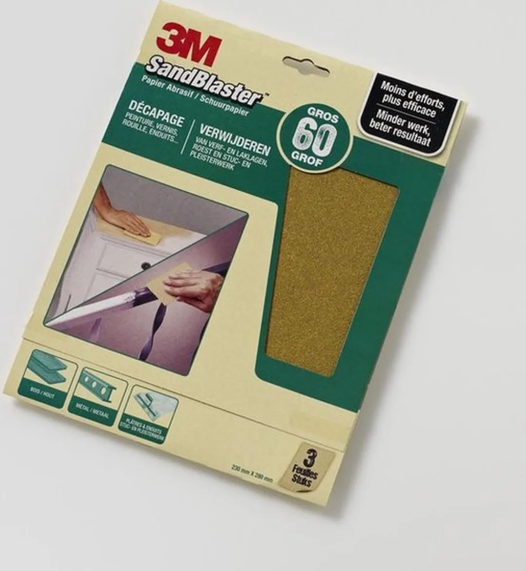 3M SandBlaster Schuurpapier Groen P60 - 23x28cm - 3 Stuks