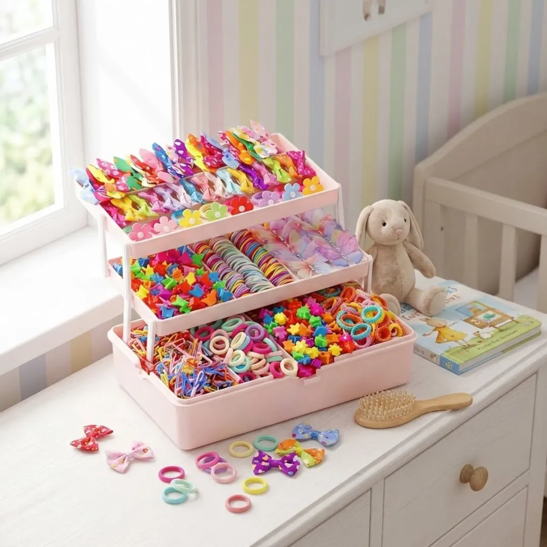 NUVEX Kinder Haaraccessoires Set 555 Stuks - Multicolor