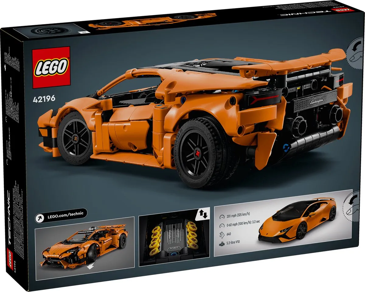 LEGO Technic Lamborghini Huracán Tecnica 42196 - 806 Stukken - Oranje - afbeelding 6 van 6