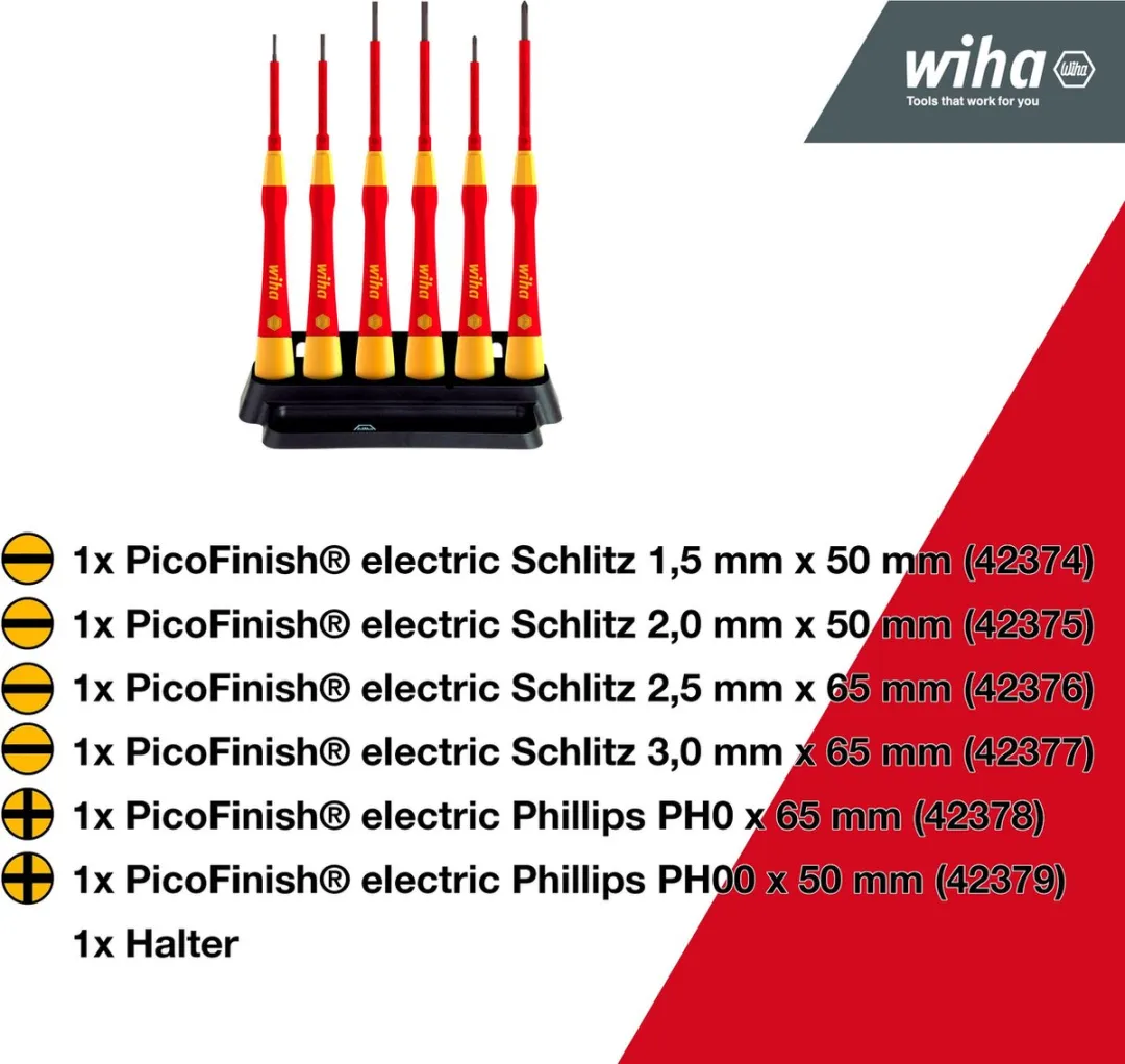 Wiha PicoFinish Fijnschroevendraaierset 7-delig - 2270PK601