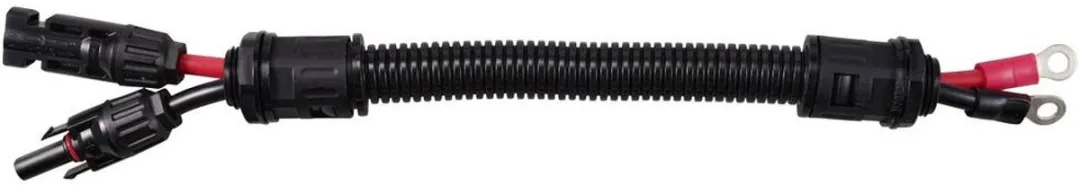 Tru Components TC-12195640 PV-stekker naar M6-ringkabelschoen - 250mm - Zwart/Rood