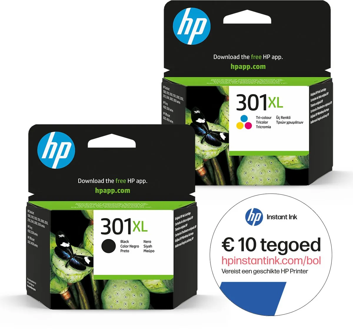 HP 301XL Inktcartridges - Zwart & Kleur - XL
