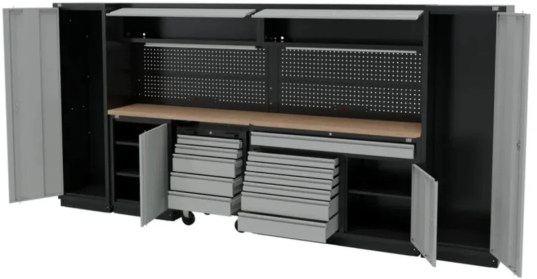 HBM Modulair Werkplaatssysteem KH13313 - 13-delig - Zwart/Grijs