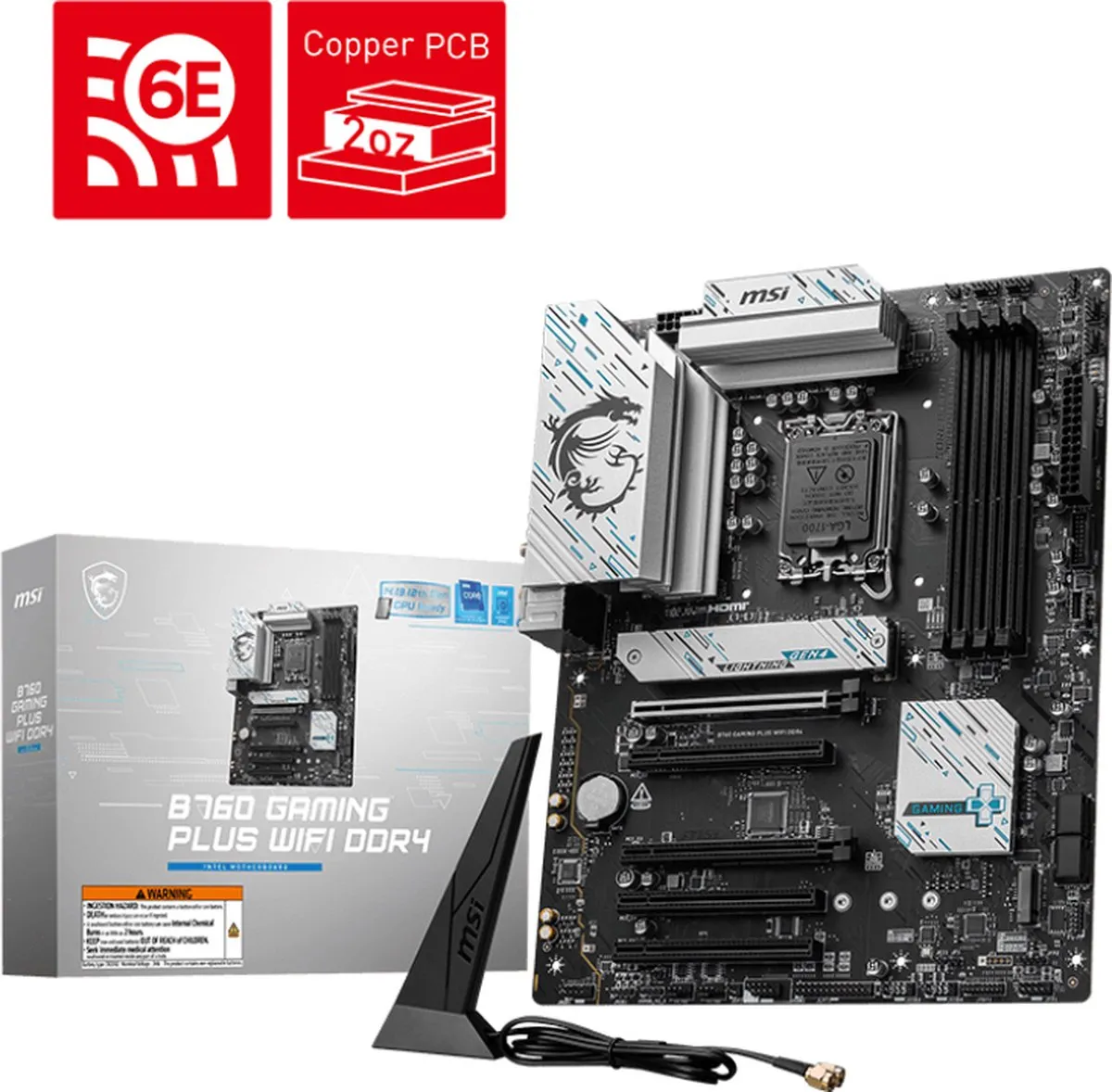 MSI B760 GAMING PLUS WIFI DDR4 Moederbord - ATX