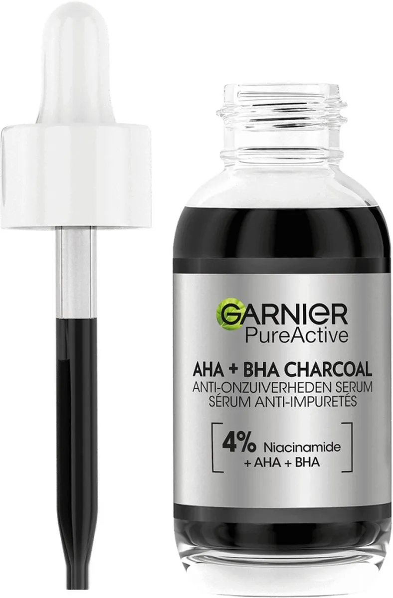 Garnier PureActive AHA+BHA Charcoal Serum 30ml