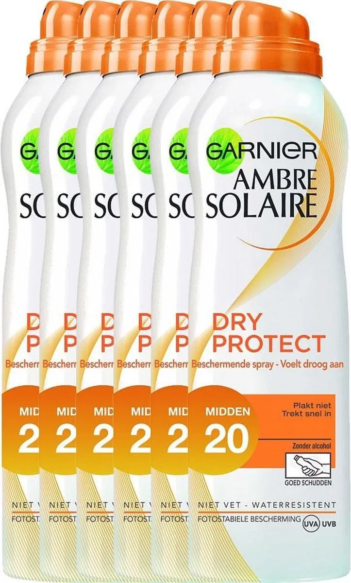 Garnier Ambre Solaire Dry Protect Zonnebrandspray SPF 20 - 1200ml (6x200ml)