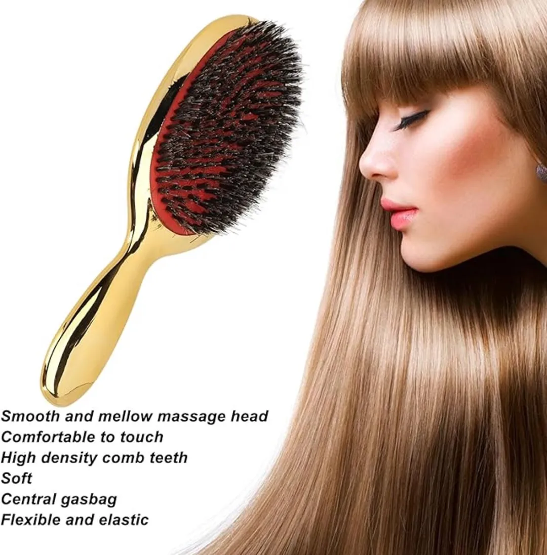 Luchtkussen Massage Kam - Dames Glatmakende Kam - Geschikt Voor Krullend En Recht Haar - Stijl Gereedschap (Goudkleurig)