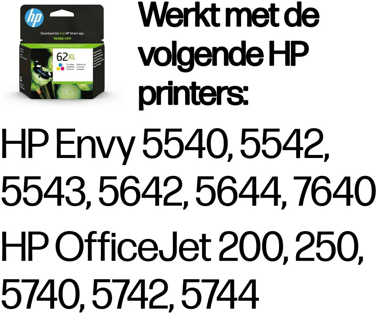 HP 62XL Inktcartridge - 3 Kleuren - 415 Pagina's