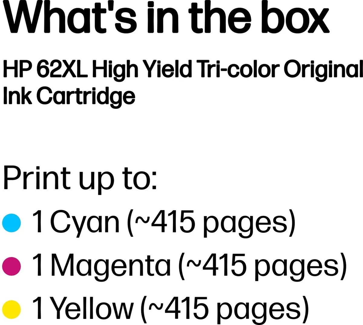 HP 62XL Inktcartridge - 3 Kleuren - 415 Pagina's