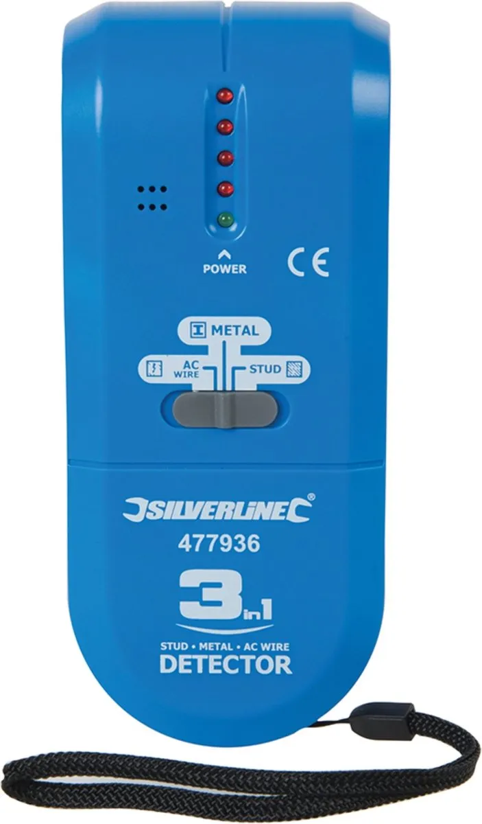 Silverline Metaal 3-in-1 Stud- en Stroomdetector - 9V