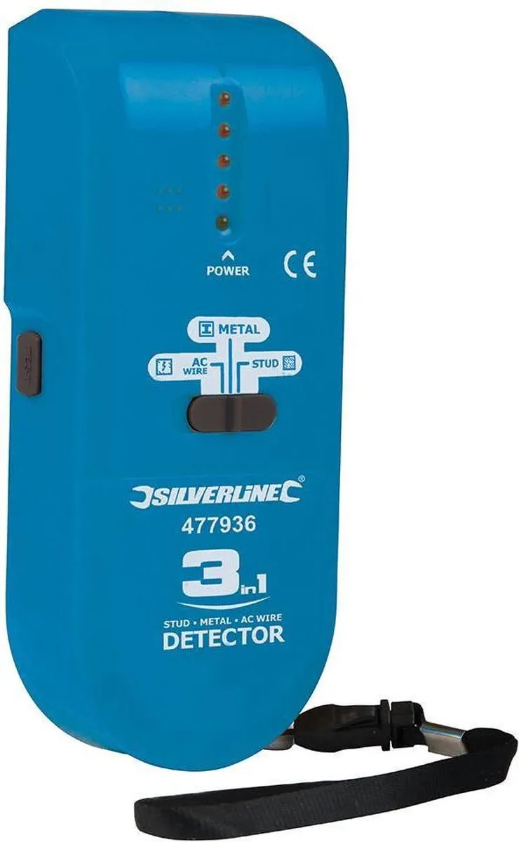 Silverline Metaal 3-in-1 Stud- en Stroomdetector - 9V