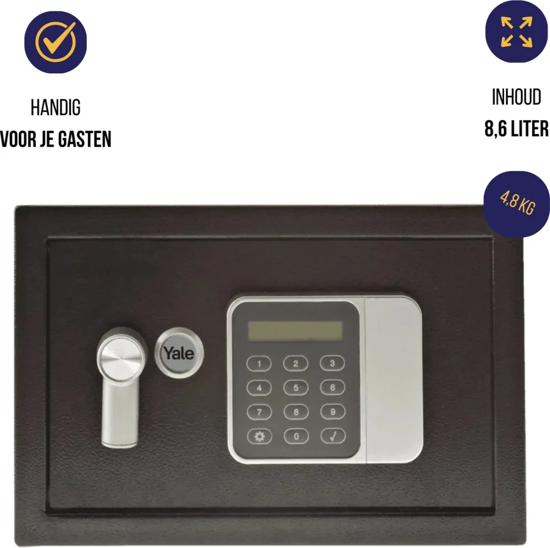 Yale DB2 Elektronische Gastenkluis Alarm - 8.6L - Zwart