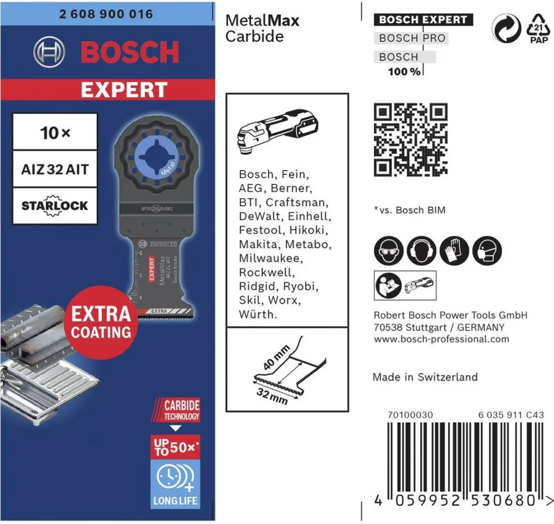 Bosch Professional MetalMax AIZ 32 AIT Invalzaagblad - 10 Stuks