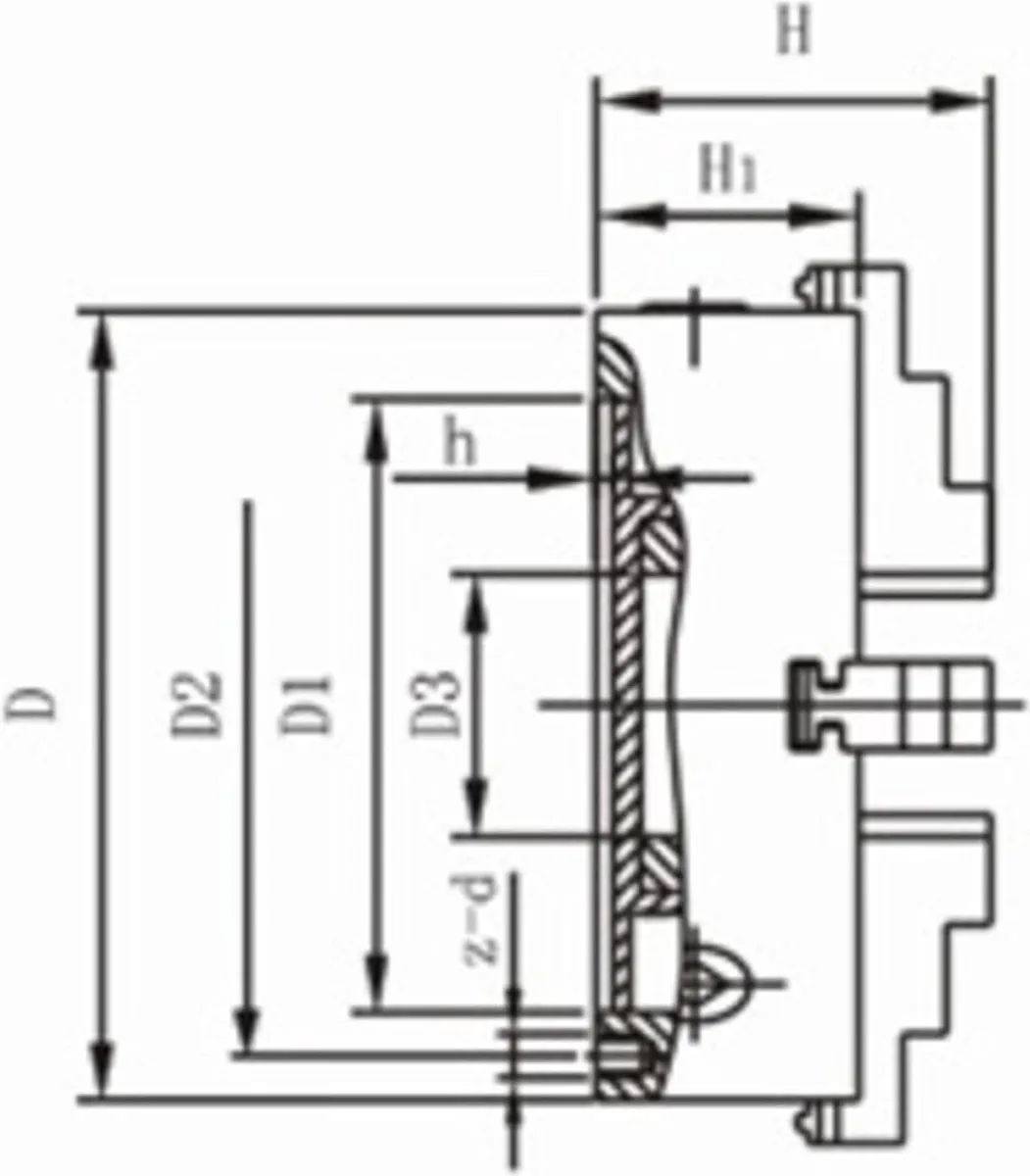 HBM 80mm Onafhankelijke 4-Klauwplaat - 80 cm - Zilver