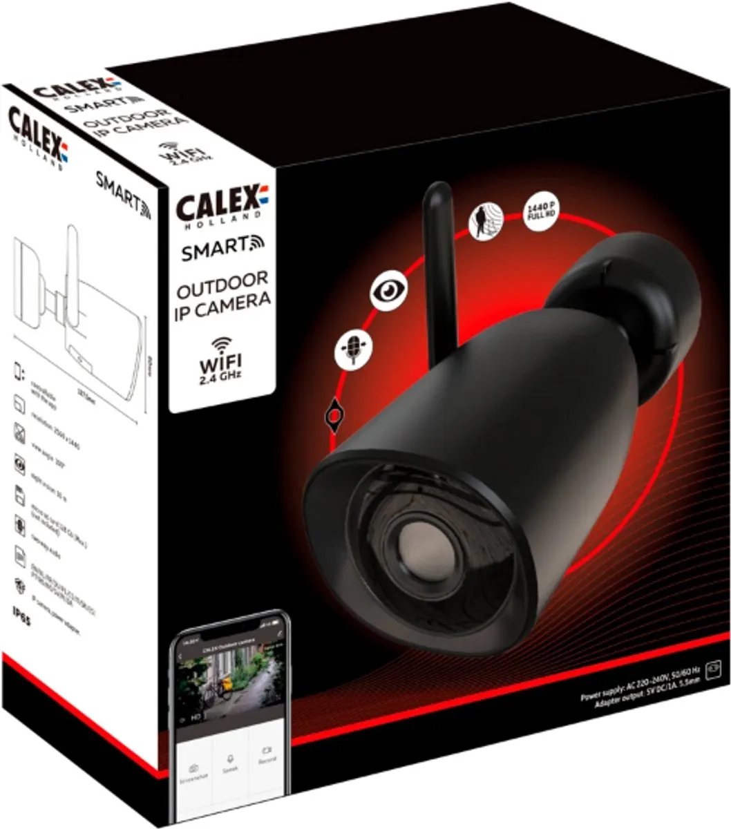 Calex 5501000500 Wifi IP Camera 2K - Buiten - Zwart - afbeelding 6 van 6