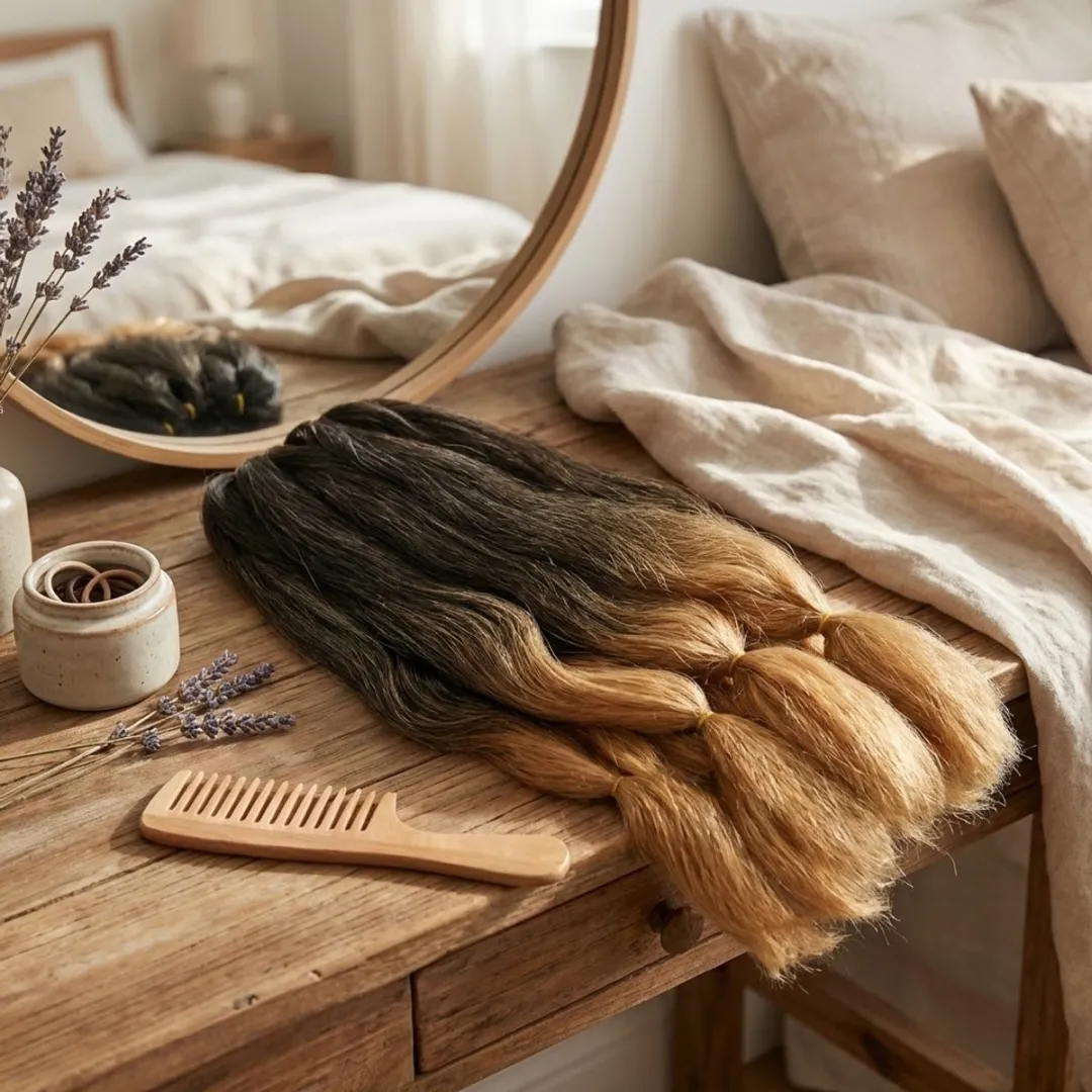 NuveX Ombre Blond Braid Haar Extensies - 6 Stuks